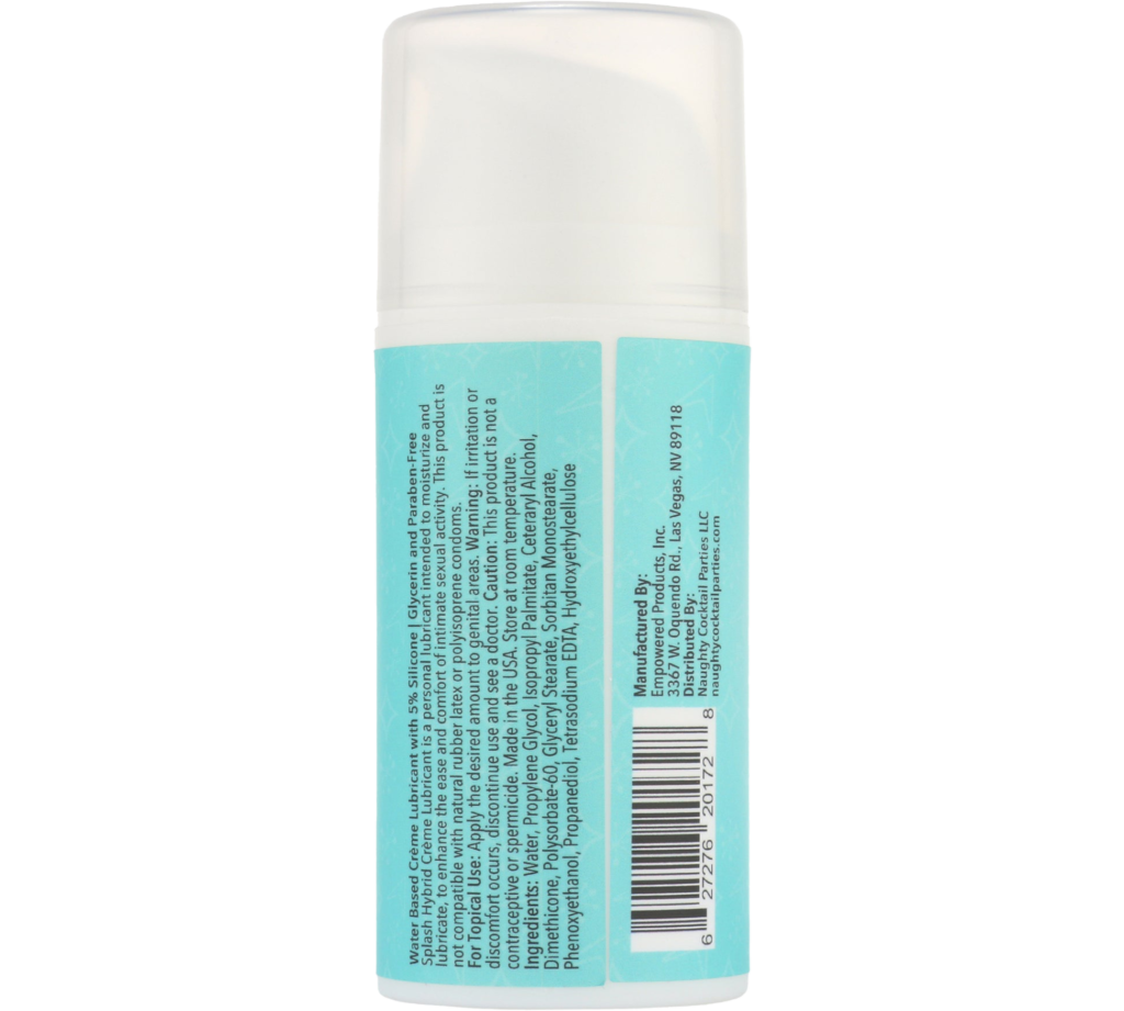 Splash Hybrid Creme Lubricant Back